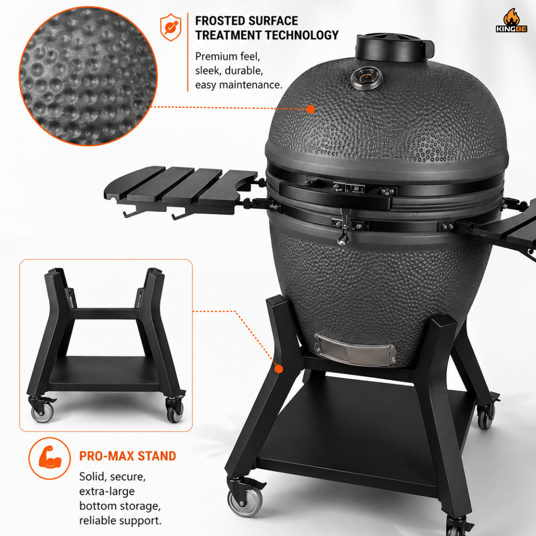 เตาถ่านบาร์บีคิว KINGBE KAMADO 23.5 นิ้ว รุ่น PITMASTER SERIES สีดำ_1